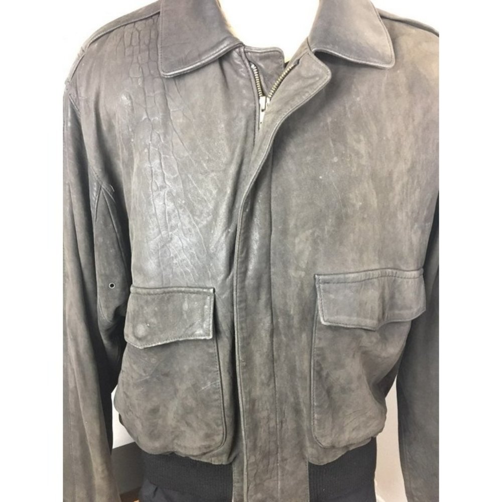 Vintage Leather Bomber Flight Jacket